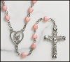 Pink Heart-Shaped Bead Rosary